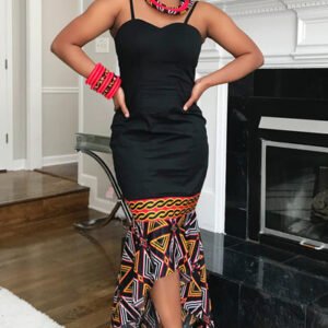 Black Toghu Print Dress